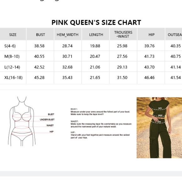 Pink Queen Womens 2 Piece Outfits Sweatsuits..size medium..(NWT) olive green - Picture 7 of 7